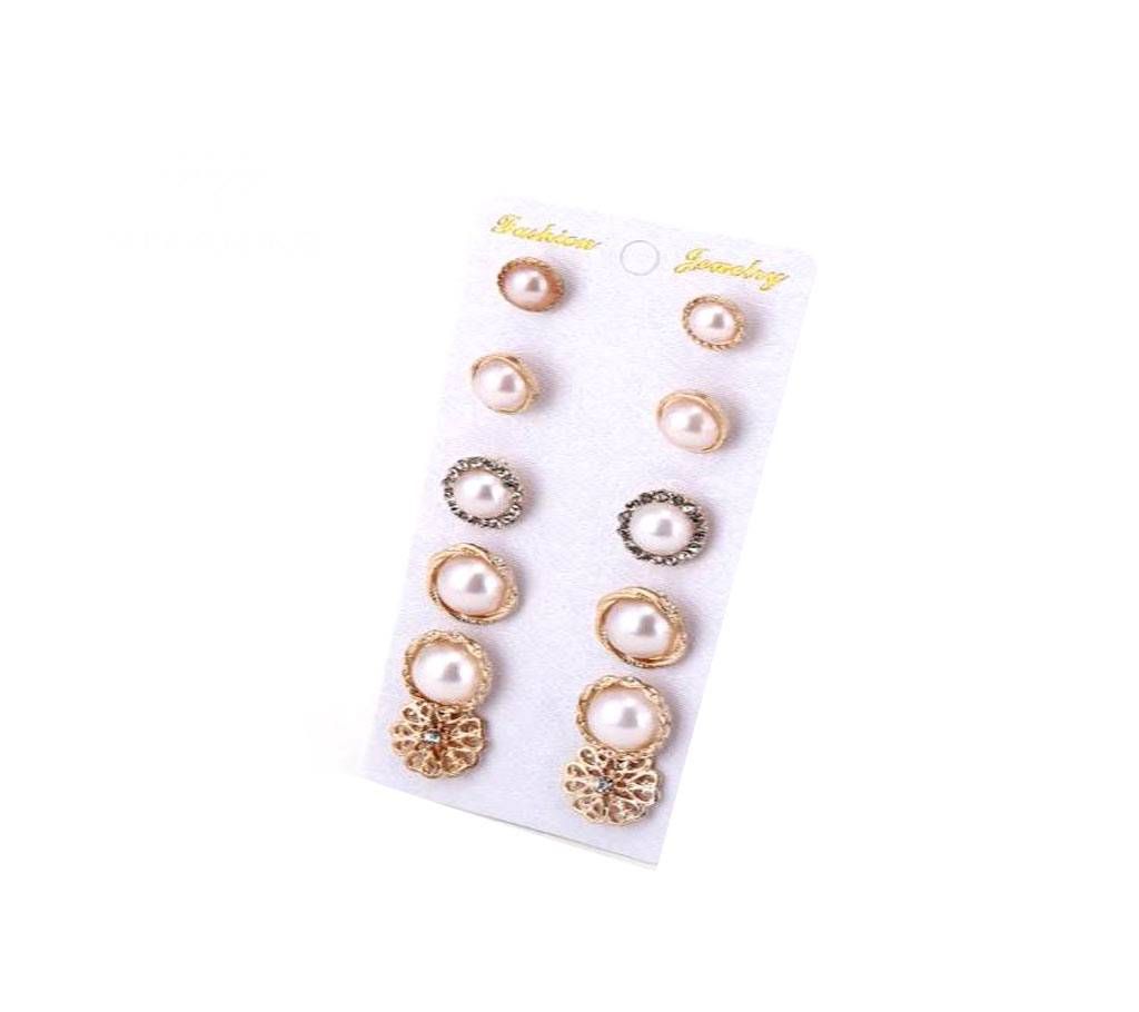 6 Pairs/Set Flower Hollow Stud Earring For Women