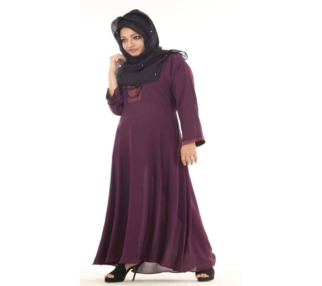 Diamond Georgette Burka (Maroon)