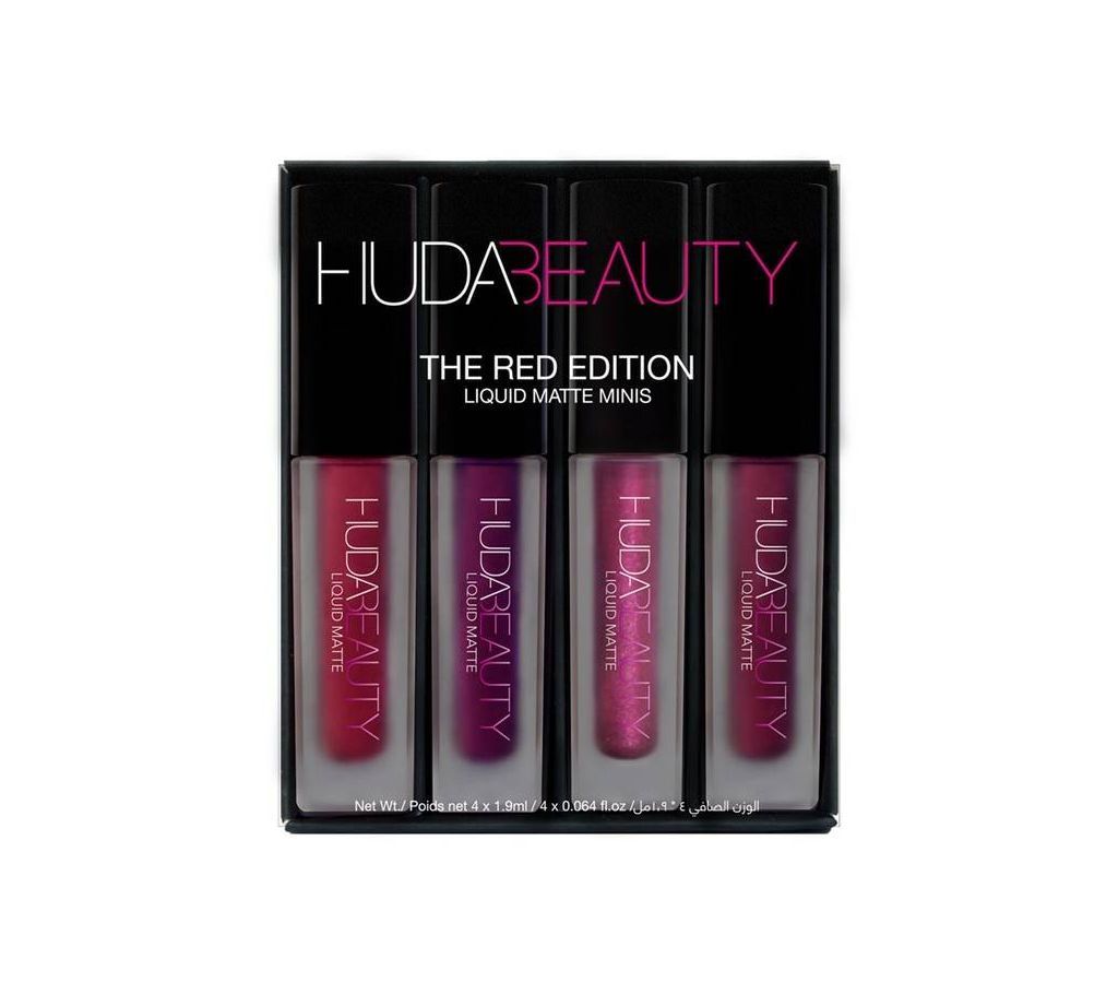 Huda beauty Matte Liquid Lipstick Mini Set - Red Edition 300gChina