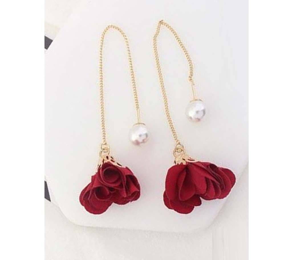 Simple small fresh flower earrings fabric handmade earrings