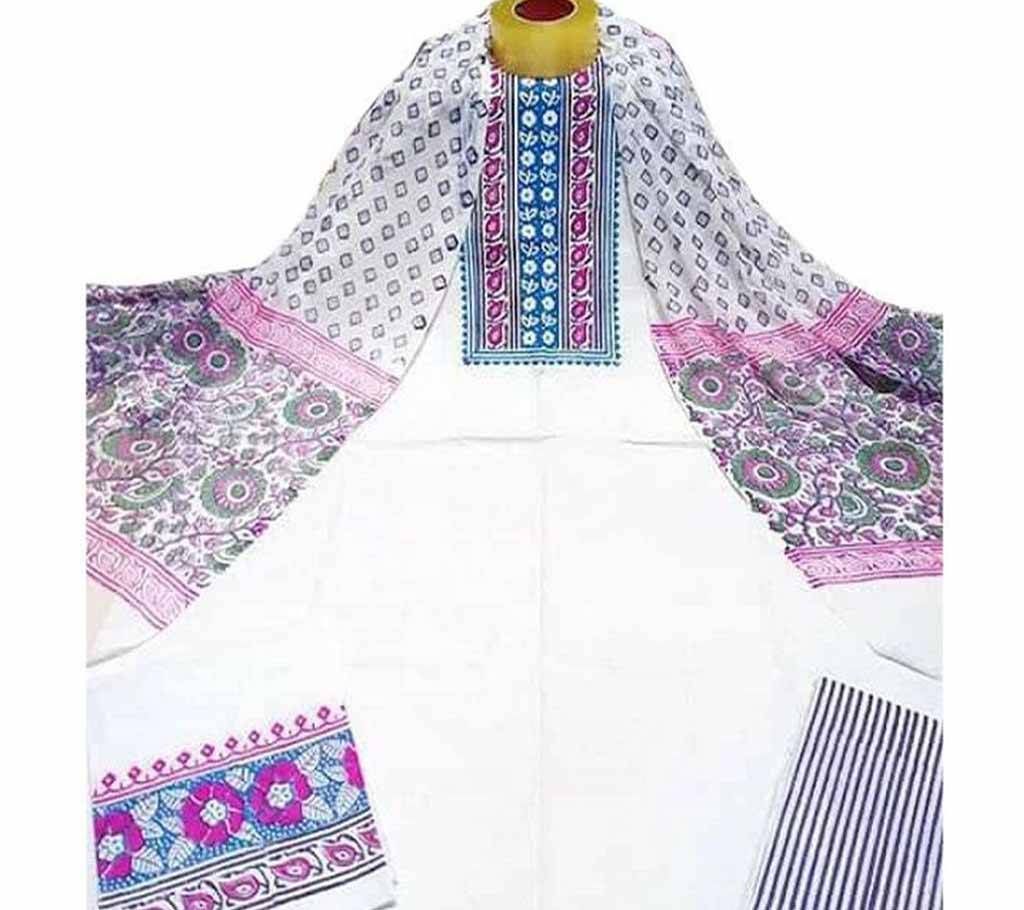 Unstitched Block Printed Cotton Salwar kameez st-40