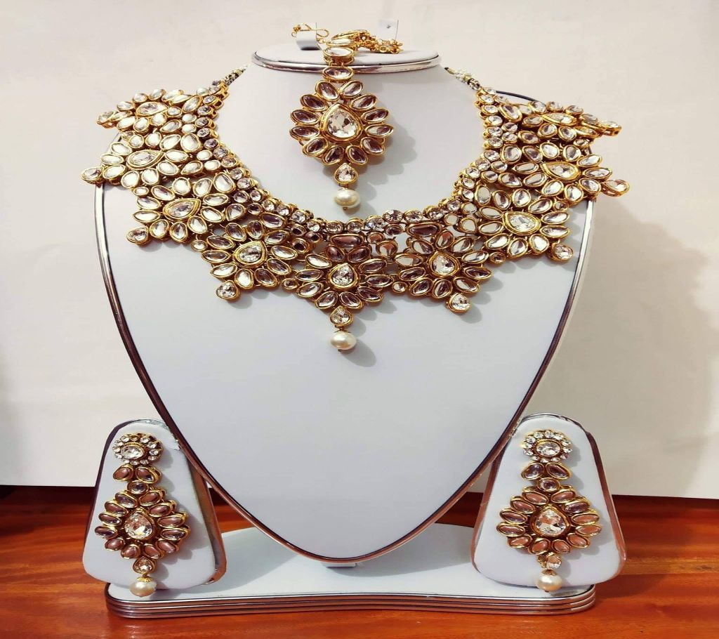Heavy kundon necklace set