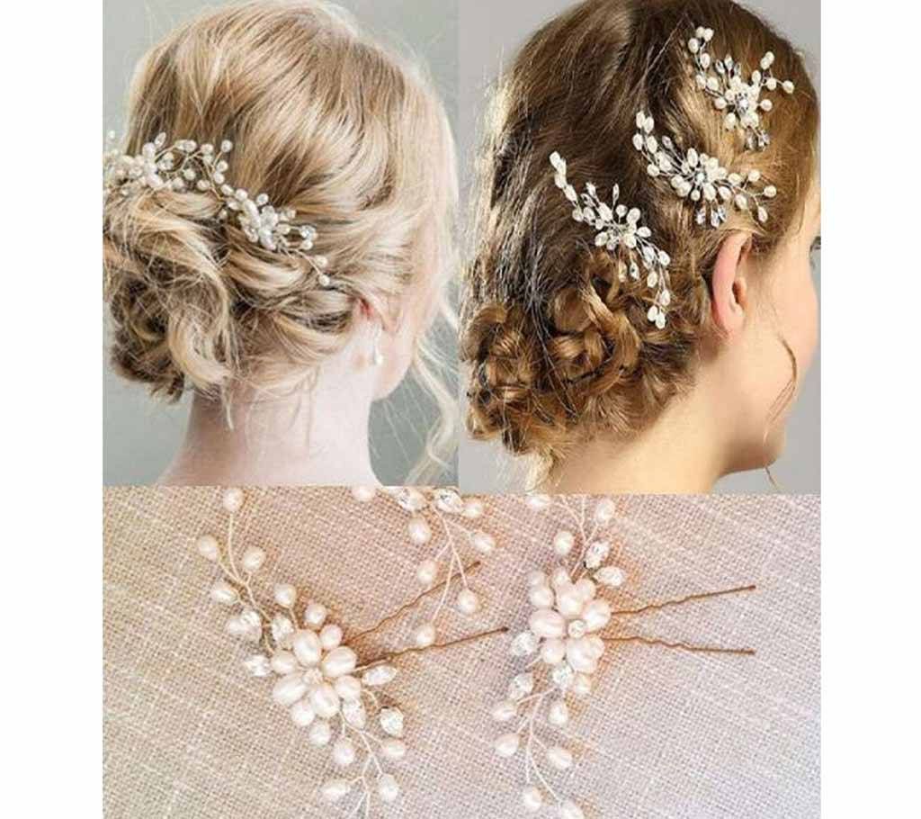 1 Pc Crystal Pearl Hair Pin Barrettes Hair Band Fashion Style Tiaras de Noiva Bridal Hair Sticks Headpiece Hair Jewelry Women Wedding Hair Accessories