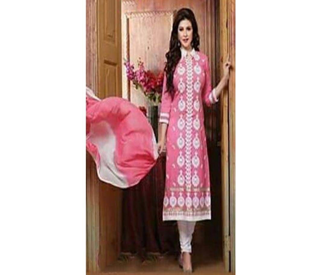 Block printed un stitched soft cotton three piece- copy 