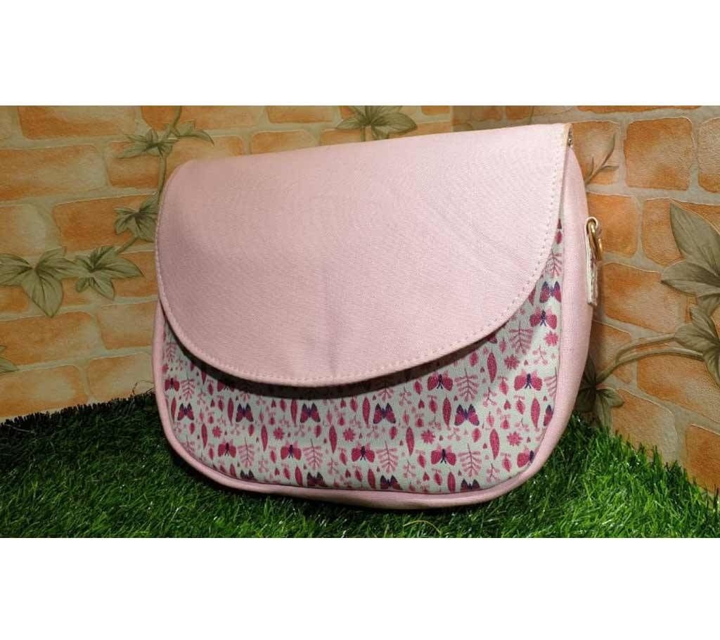 Artificial Leather and Fabric mix Cross Body Purse Bag
