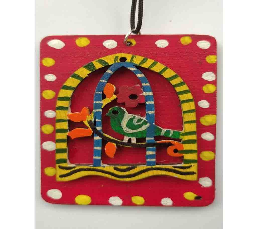 Red-Green Wooden Locket Made By Patua 