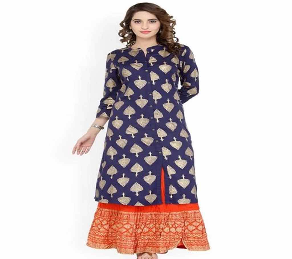 Unstitched Cotton 2Pcs-Blue