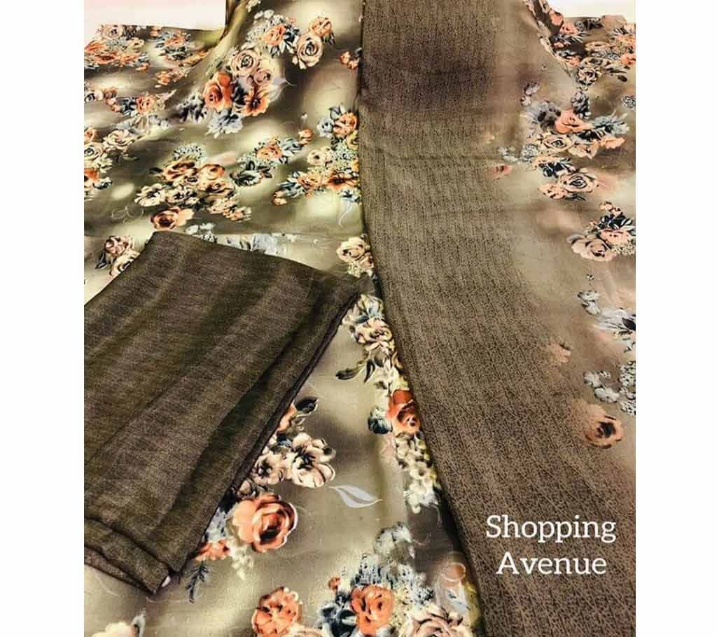 IUnstitched ndian Soft Self printed silk