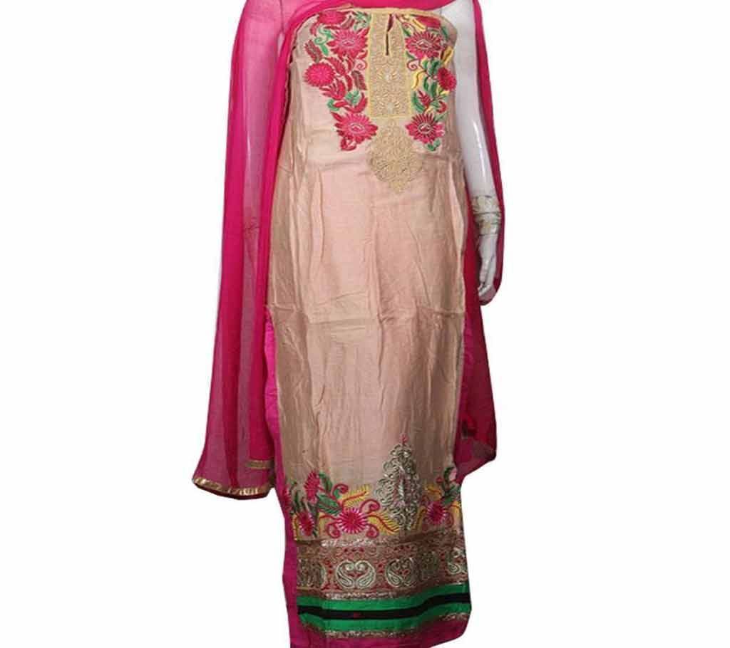 Unstitched Cotton Salwar Kameez Three Piece  