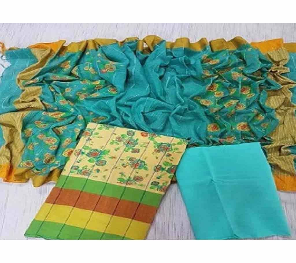 Handloom Tat Chomki Cotton Shalwar Kameez For women [3pcs]-13