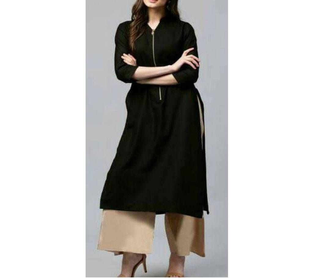 Linen Stitched Kurti & Palazoo Set