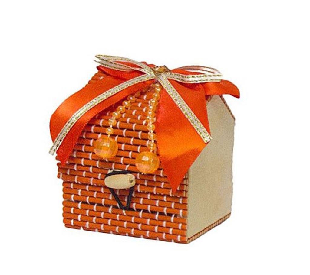 Cute Jewellery Box - House Shape orange showpiece