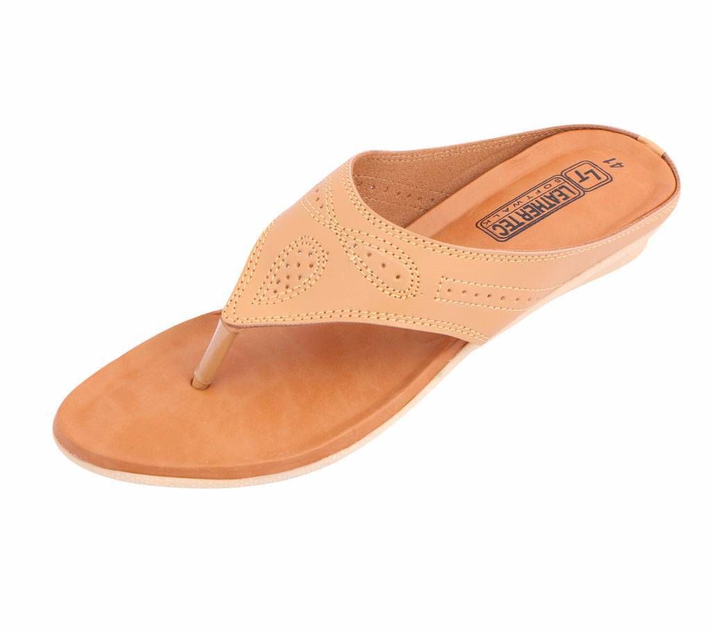 Leather Tec Flat Sandals for Ladies 