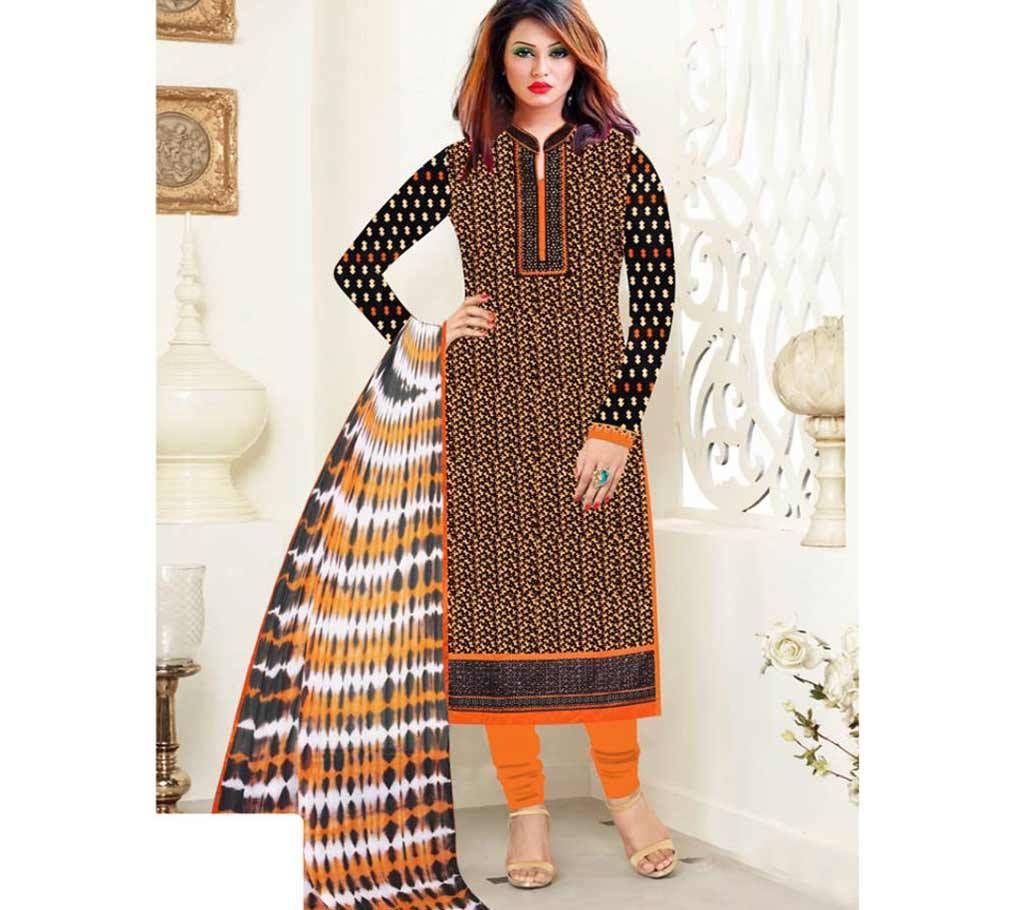 Unstitched Cotton  Print & Embroidery Three Pcs (Copy)