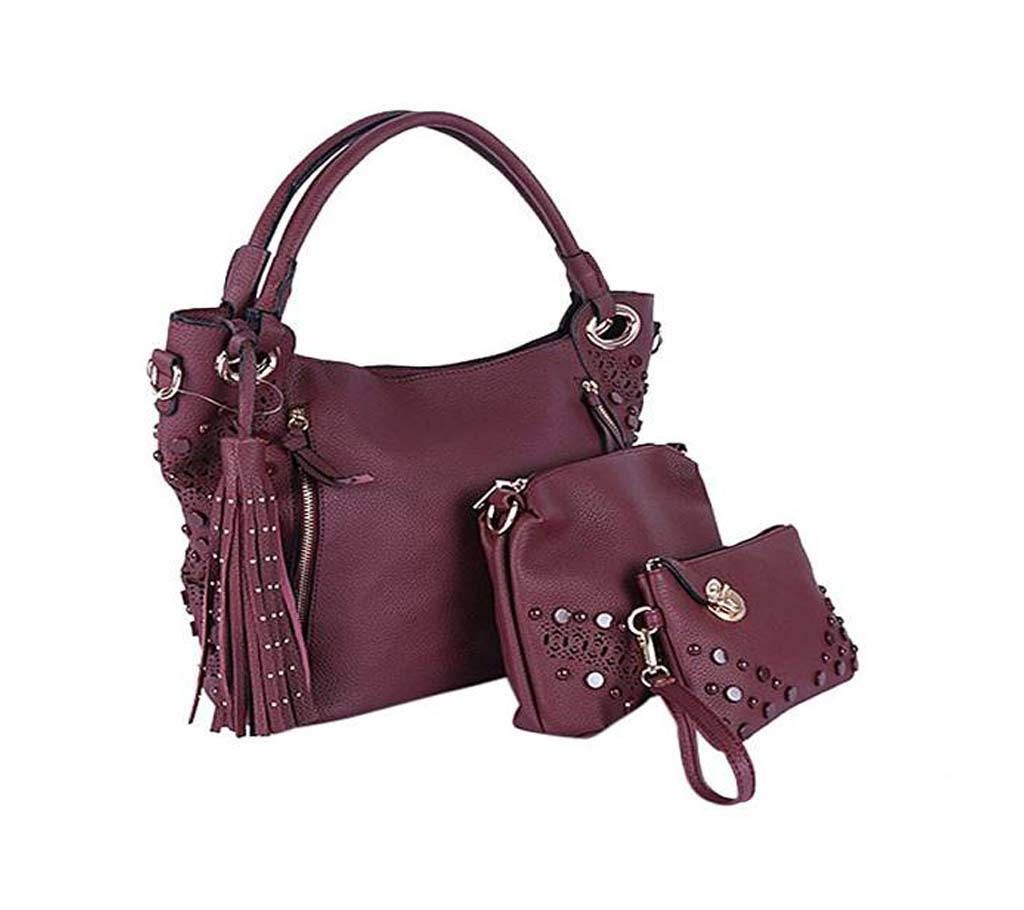 Chocolate Leather Hand Bag for Women