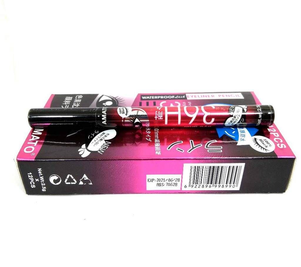 6H Black Waterproof Lash Eyeliner Pencil Precision Liquid Eye Liner