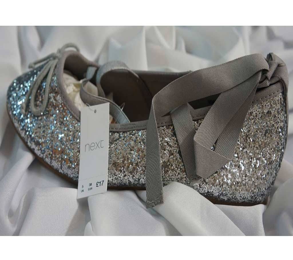 Silver Glitter Ballet Shoes