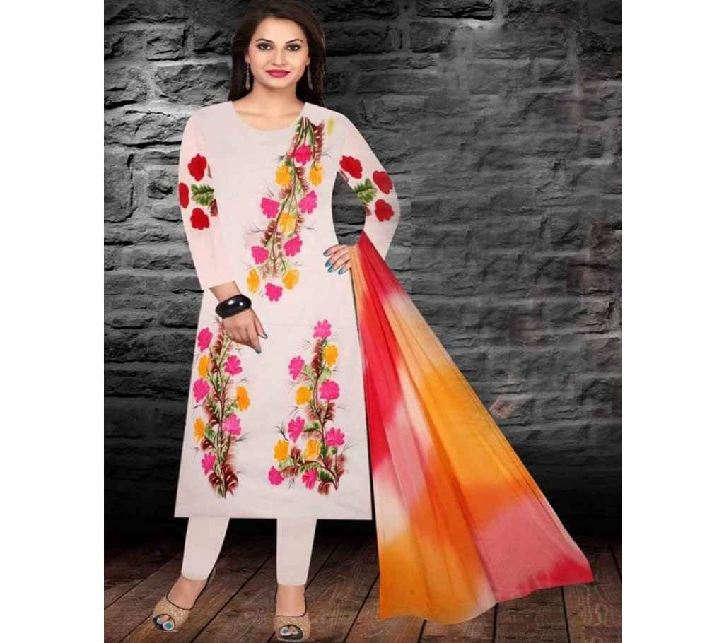 Unstitched brush printed cotton replica salwar kameez seblock-621