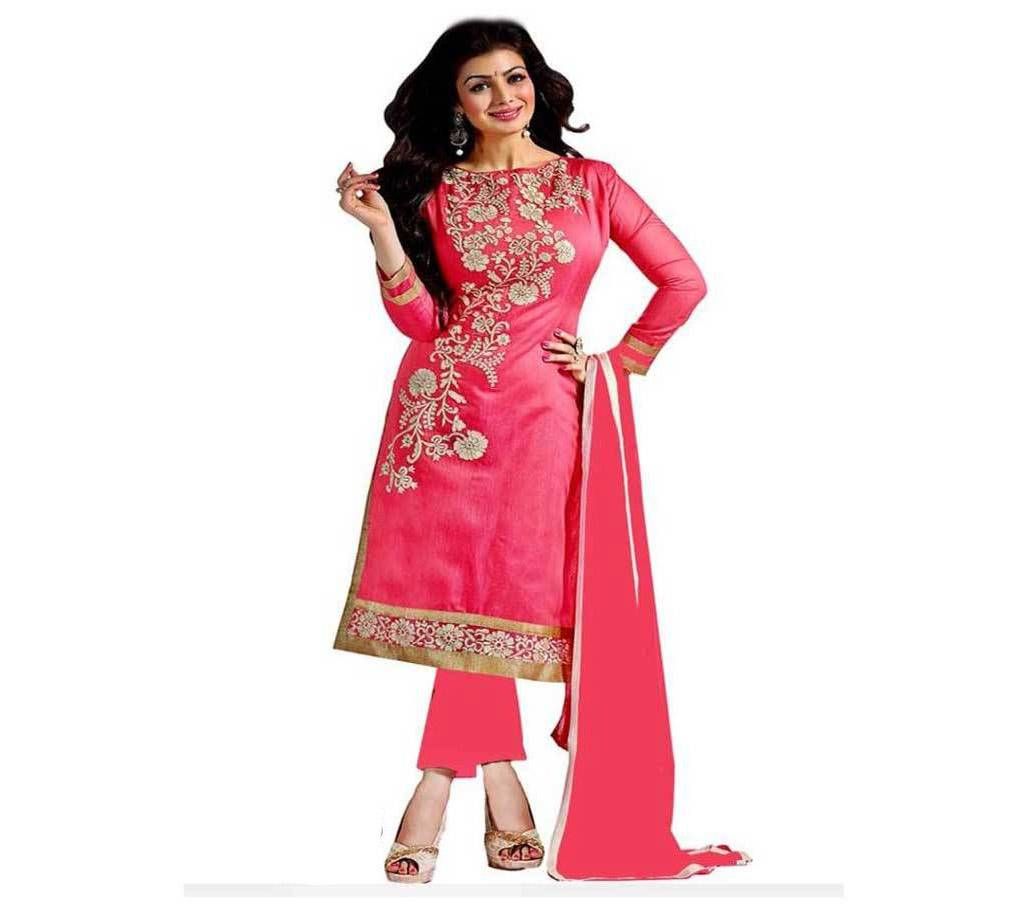 Unstitched Pink Cotton  Salwar Kameez for Women