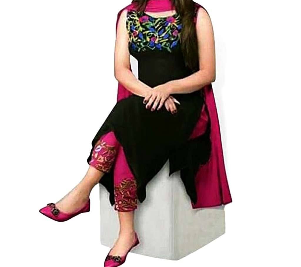 Unstitched Dark Georgette Shalwar Kameez For Women