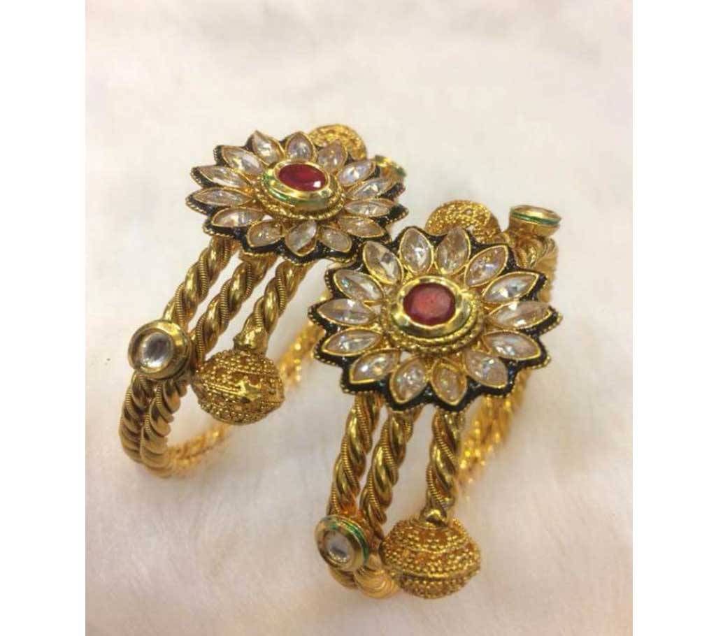 Indian gold plated kundon bangles 