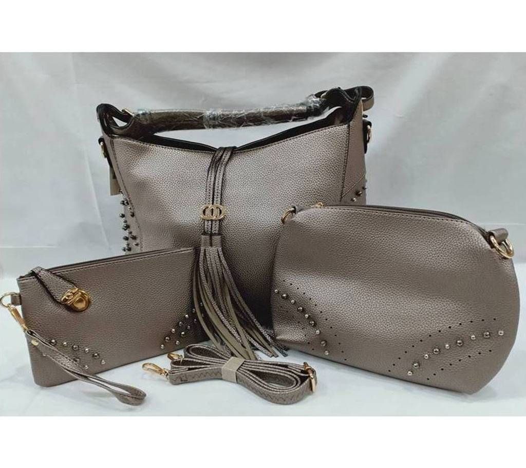 PU Leather Ladies Hand Bag With Purse & Party Bag 