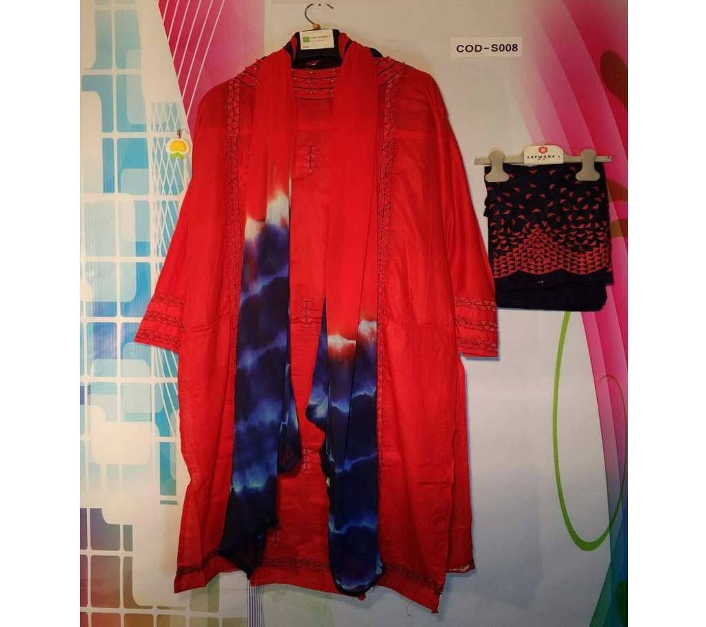 Safwanas Unstitched Embroidery Three Piece