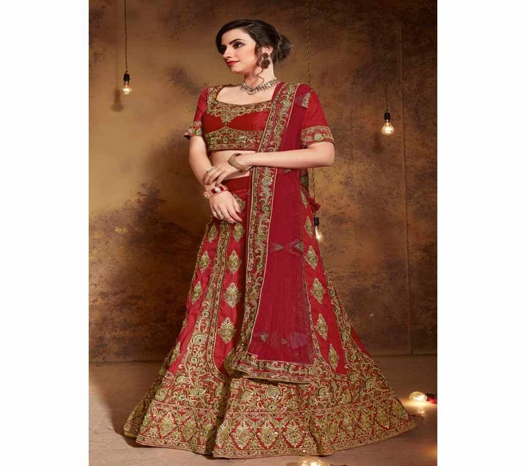 Tourky Silk Embroidery Unstitched Lehenga Choli