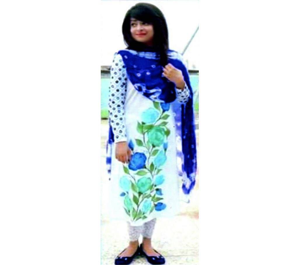 Unstitched Cotton Block Three Piece- DNO003