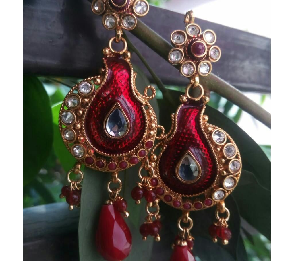 indian gold plated meanakarii earring
