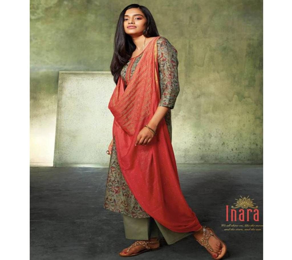Ganga Inara Unstitched Embroidery Three Piece