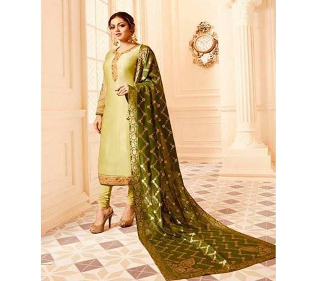 Unstitched Blue & WhiteUnstitched  golden Salwar Kameez For Women Salwar Kameez For Women