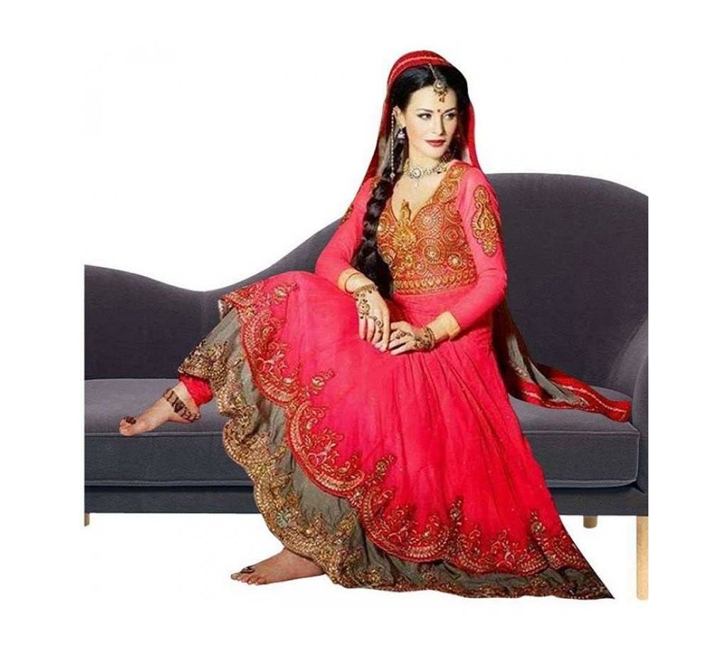 Unstitched red& green Salwar Kameez For Women