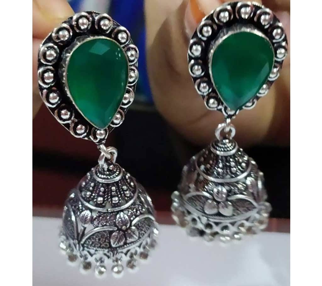 Oxi and Stone Jhumka (2pcs)