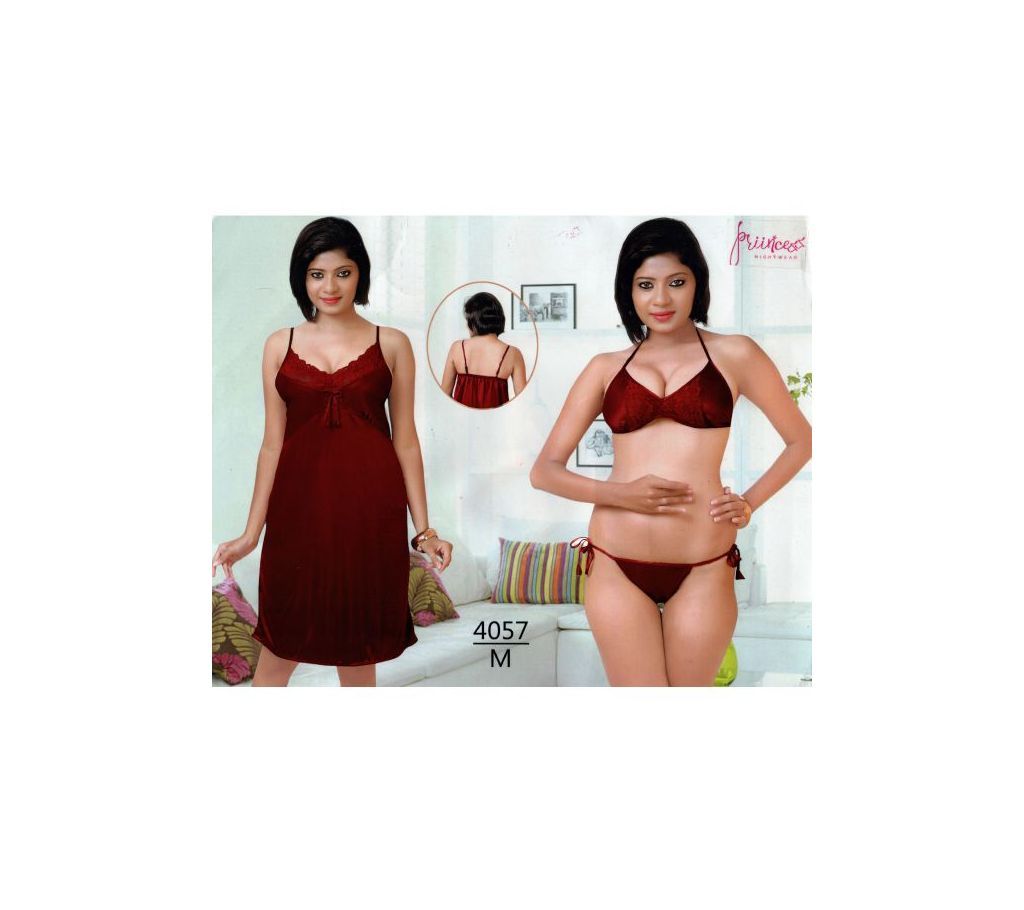 Fashionable Three Part Nighty-4057 M