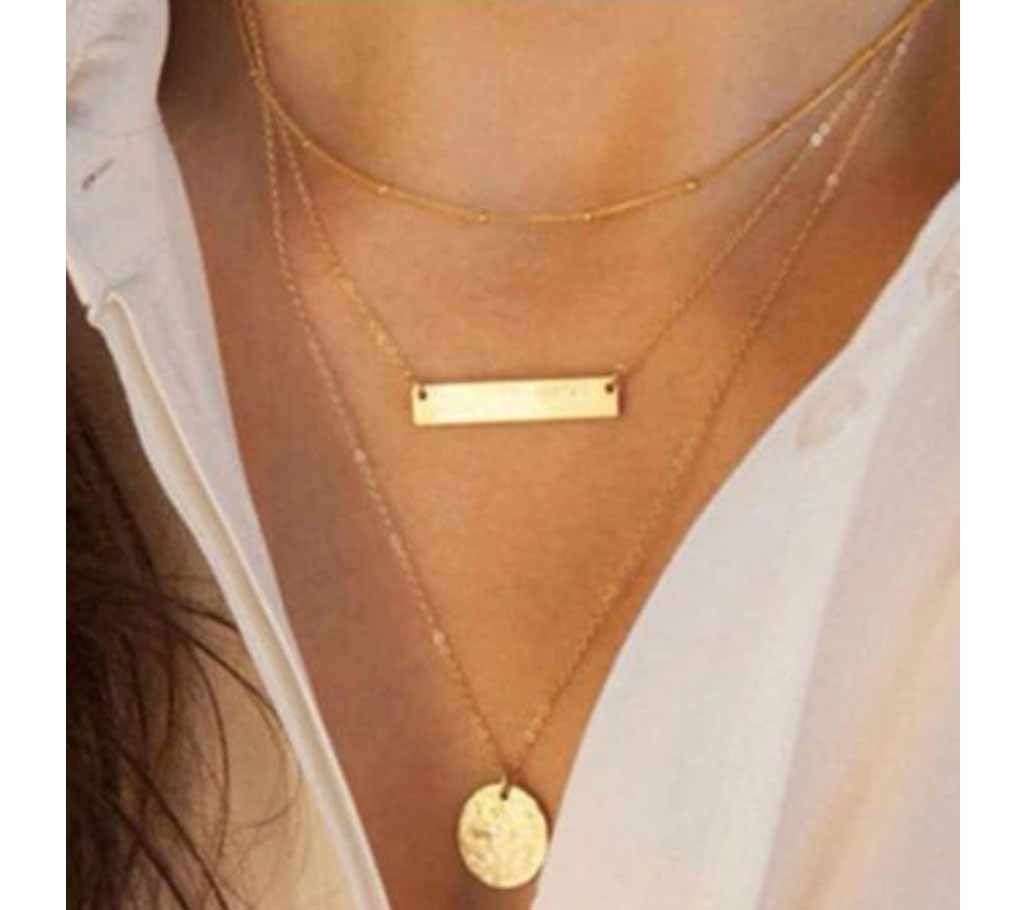 1Pcs Charm 3 Layer Choker Bib Necklace