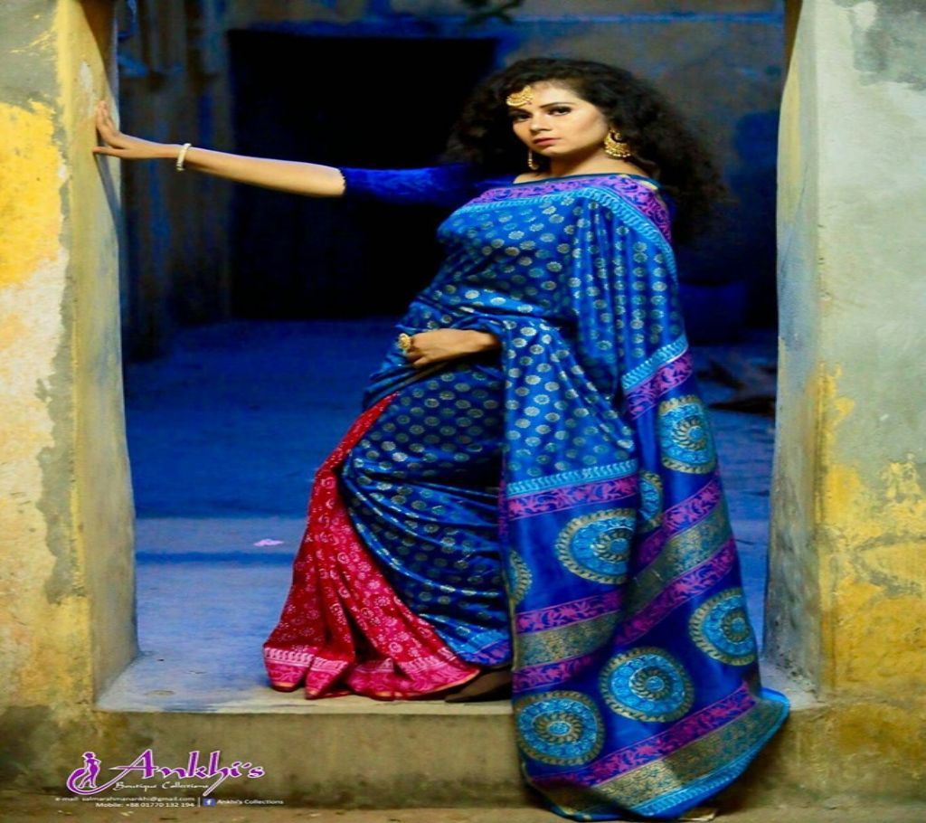 Blue Jamdani