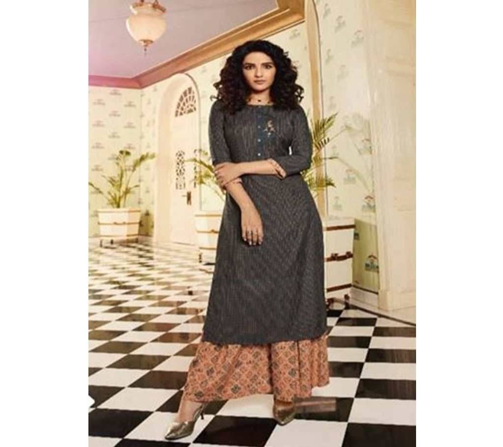 Unstitched Linen With Embroidery Two Piece fro Women 