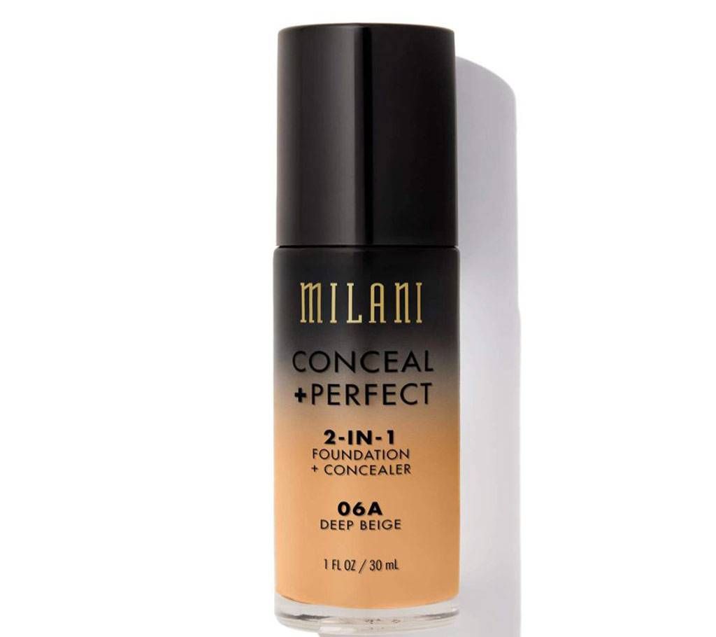 Milani Conceal + Perfect 2 In 1 Foundation + Concealer  06A Deep Beige-30ml-USA 