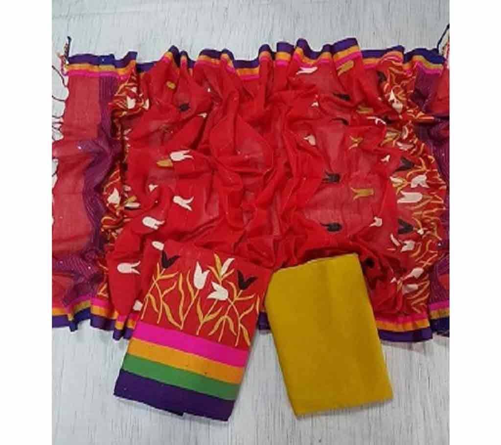 Handloom Tat Chomki Cotton Shalwar Kameez For women [3pcs]-14