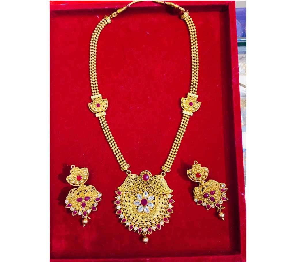 Indian Gold Plated Necklace with Earrings 