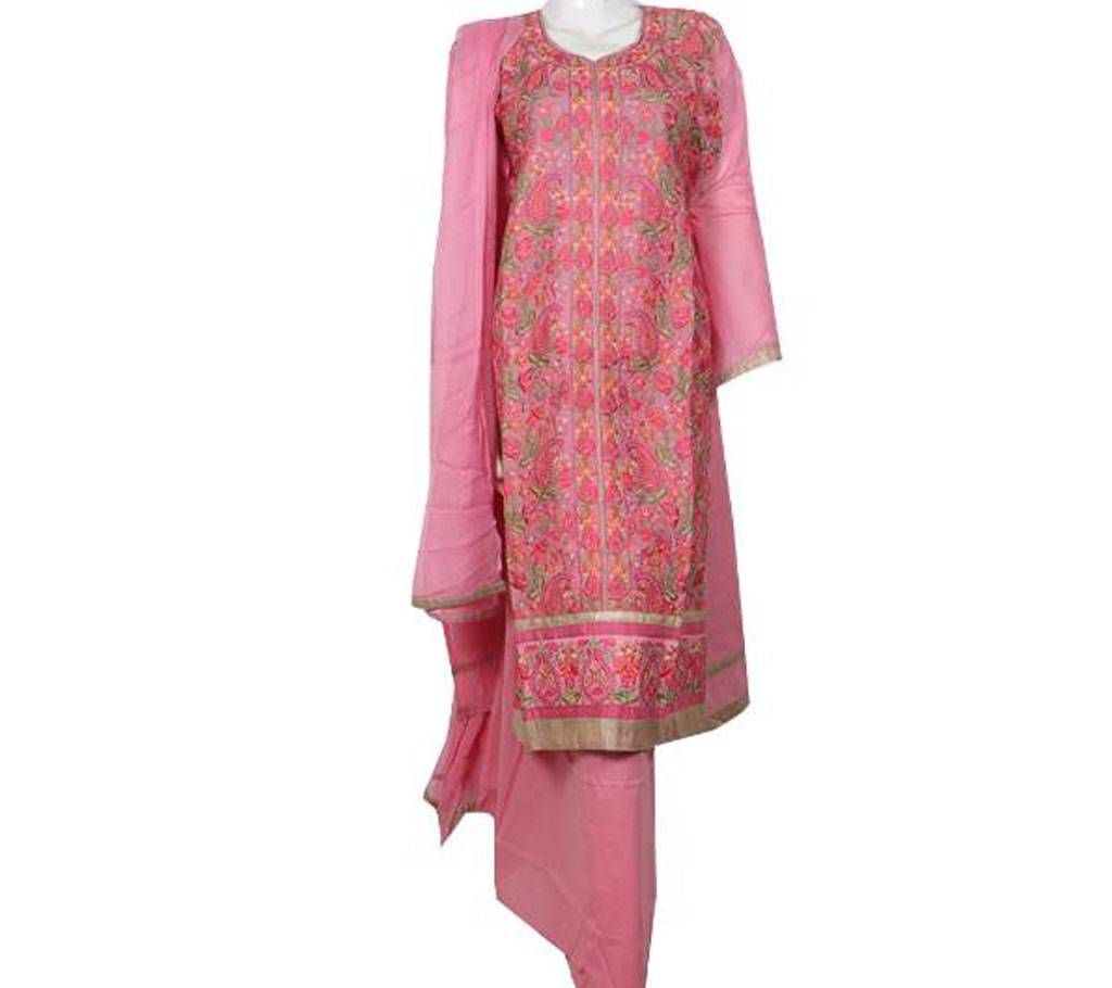 Unstitched Indian Pure Cotton Three Piece