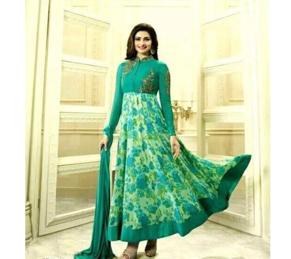 Semistitched georgette long party suit (copy)