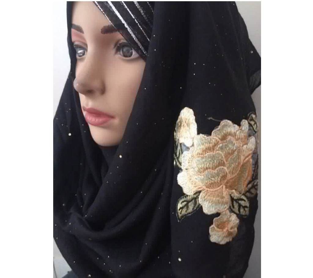 Cotton shimmery embroidery hijab
