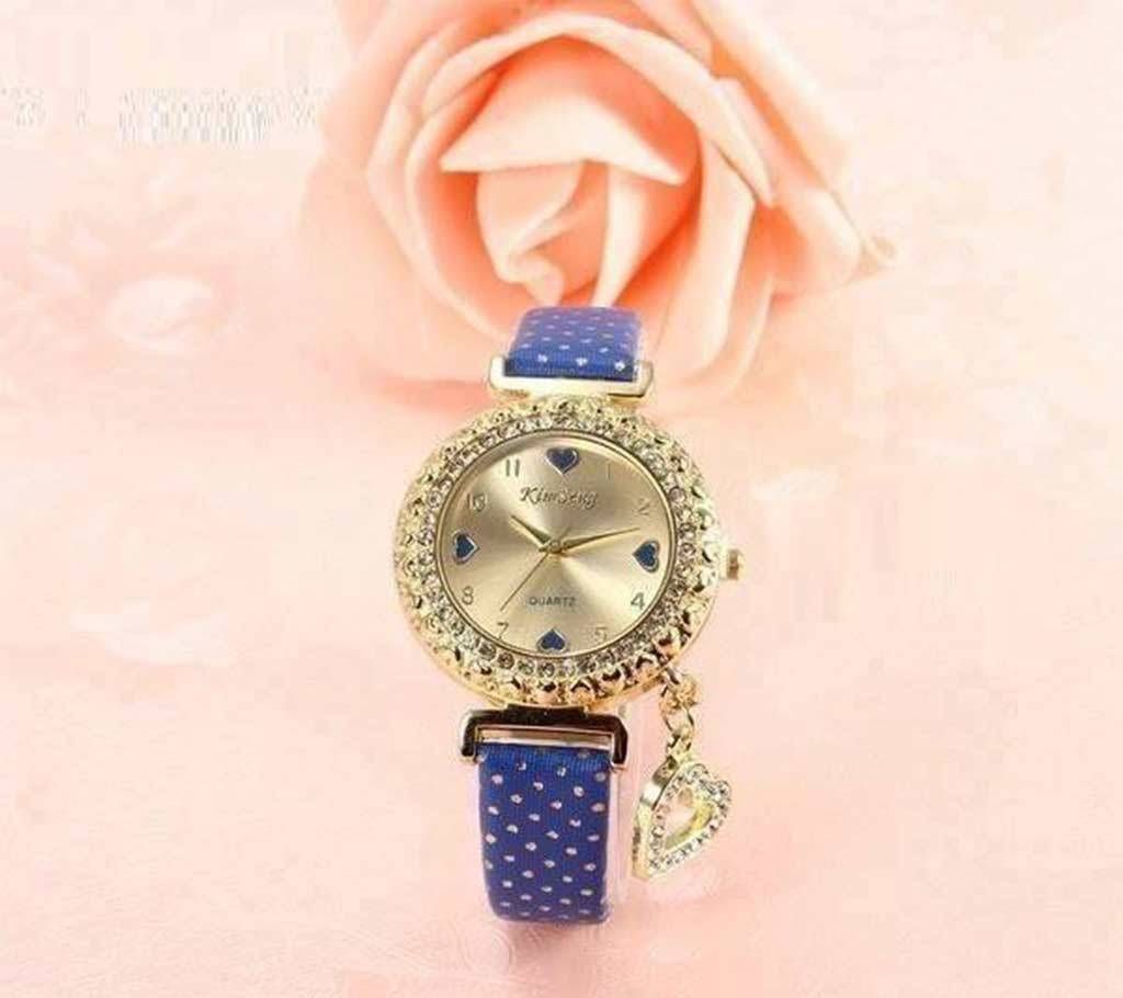 Heart Stone Setting Ladies Wristwatch