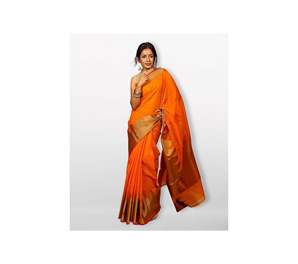 Sareen Silk Maheshwari Saree - Orange