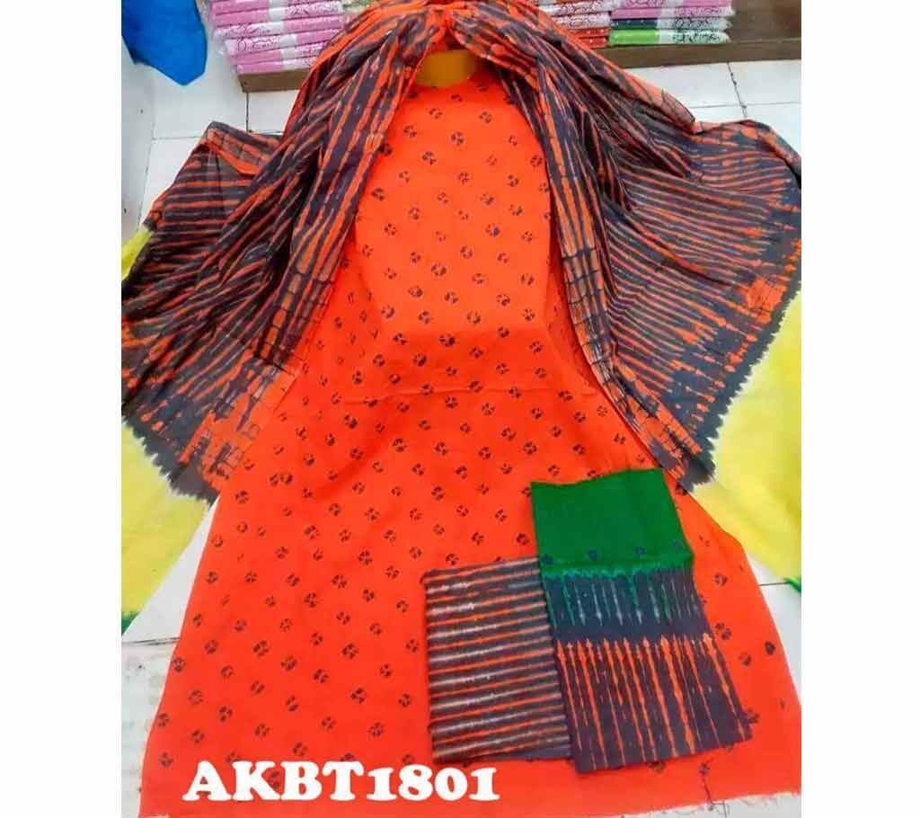 Unstiched Batik print Cotton 3 pcs