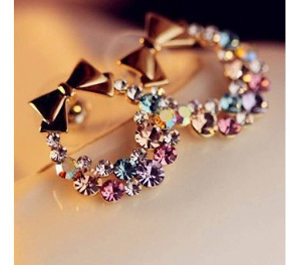 Chia Fashion Dangle Drop flower Diamond Earrings (by Pink Point - CHIA50)