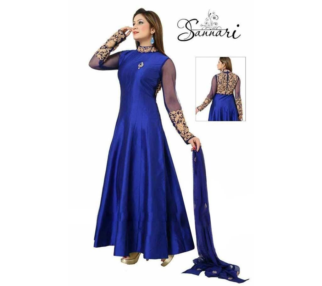 Semi Stitched Embroidery Katan Gown - Copy