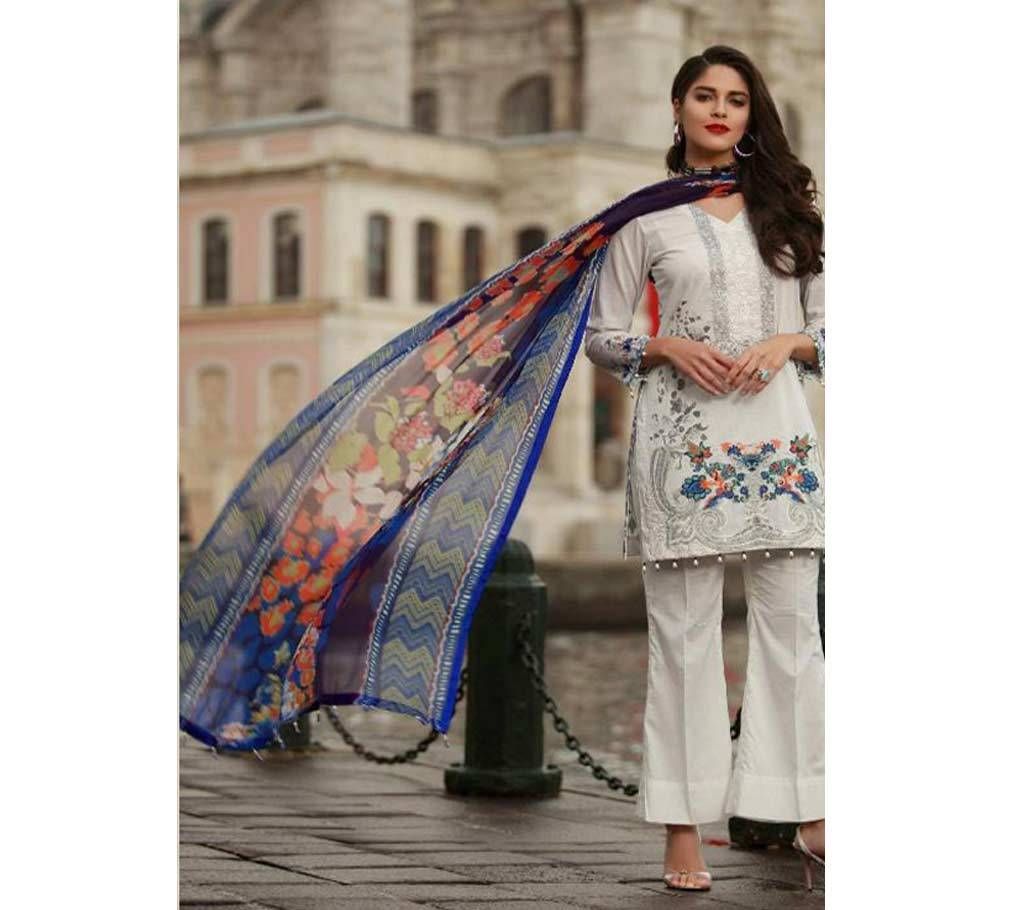 Indian Original Unstitched Deepsy Muslin 2 Three pcs
